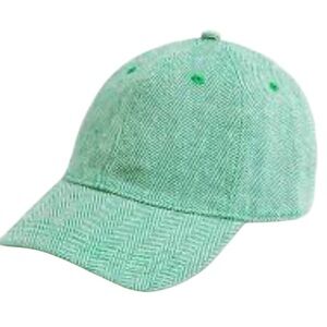 J. CREW Factory NWT Herringbone Baseball Hat for Women One Size in Kelly Green